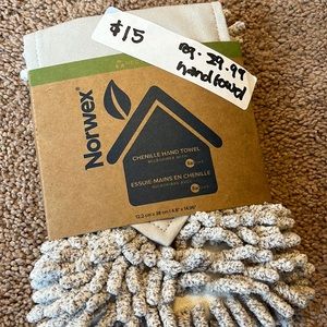 Gray chenille Norwex hand towel - new